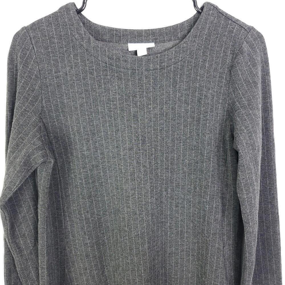 J Jill Dress Womens Small Tall Long Sleeve Stretchy Ponte Striped Mature Modest - Picture 3 of 8